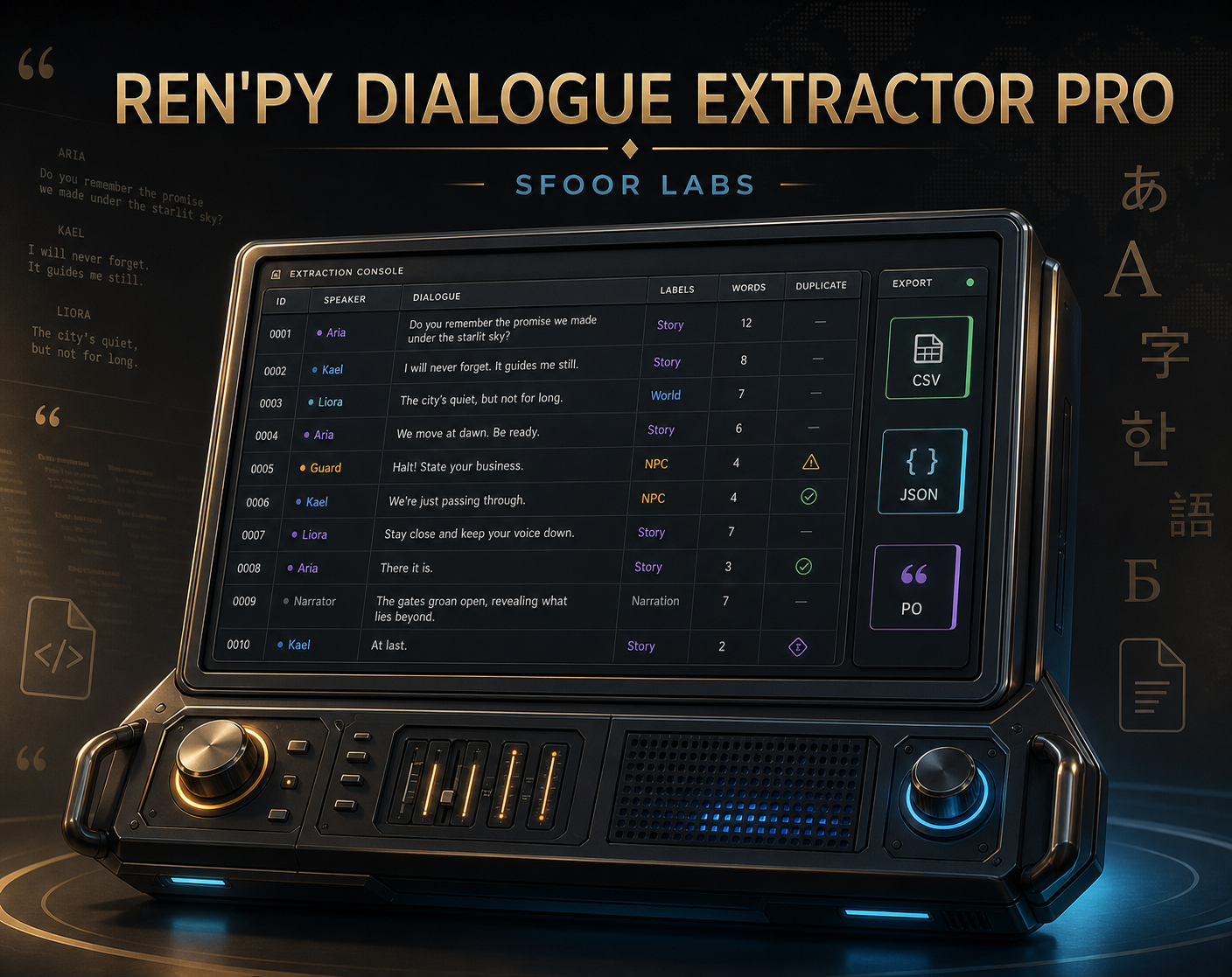 Ren'Py Dialogue Extractor Pro